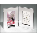 Silver Clock Photo Frame